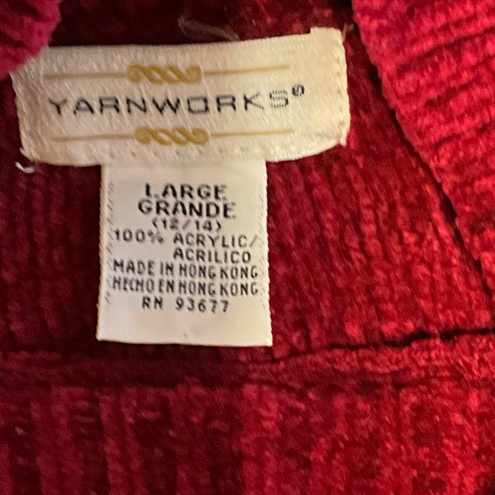 Yarn Works  Pullover Velour Sweater size Large - Picture 2 of 8
